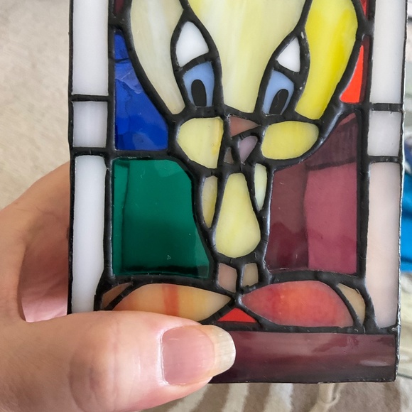 VTG Tweety Bird Stained Glass Box Container Made by Warner Bros 1996 - Picture 10 of 11